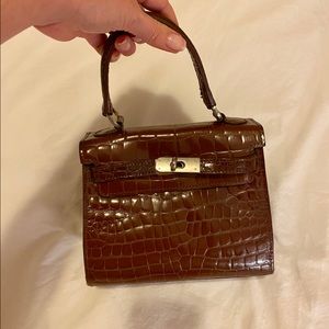 Faux crocodile Hermes like purse